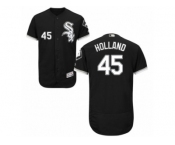 Men's Majestic Chicago White Sox #45 Derek Holland Black Flexbase Authentic Collection MLB Jersey