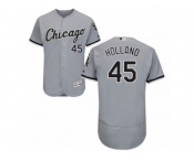 Men's Majestic Chicago White Sox #45 Derek Holland Grey Flexbase Authentic Collection MLB Jersey