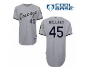 Men's Majestic Chicago White Sox #45 Derek Holland Replica Grey Road Cool Base MLB Jersey