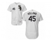 Men's Majestic Chicago White Sox #45 Derek Holland White Black Flexbase Authentic Collection MLB Jersey