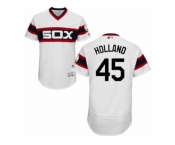 Men's Majestic Chicago White Sox #45 Derek Holland White Flexbase Authentic Collection MLB Jersey