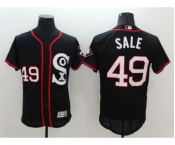 Men's Majestic Chicago White Sox #49 Chris Sale Black&Red Flexbase Authentic Collection MLB Jersey