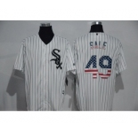 Men's Majestic Chicago White Sox #49 Chris Sale White USA Flag Fashion MLB Jersey