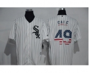 Men's Majestic Chicago White Sox #49 Chris Sale White USA Flag Fashion MLB Jersey
