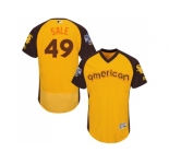 Men's Majestic Chicago White Sox #49 Chris Sale Yellow 2016 All-Star American League BP Authentic Collection Flex Base MLB Jersey