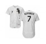 Men's Majestic Chicago White Sox #7 Jeff Keppinger White Black Flexbase Authentic Collection MLB Jersey