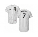 Men's Majestic Chicago White Sox #7 Jimmy Rollins White Black Flexbase Authentic Collection MLB Jersey