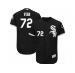 Men's Majestic Chicago White Sox #72 Carlton Fisk Black Flexbase Authentic Collection MLB Jersey
