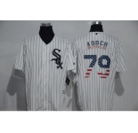Men's Majestic Chicago White Sox #79 Jose Abreu White USA Flag Fashion MLB Jersey