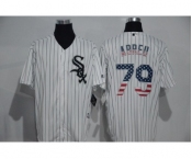 Men's Majestic Chicago White Sox #79 Jose Abreu White USA Flag Fashion MLB Jersey