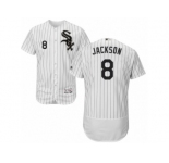 Men's Majestic Chicago White Sox #8 Bo Jackson White Black Flexbase Authentic Collection MLB Jersey