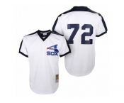 Men's Mitchell and Ness Chicago White Sox #72 Carlton Fisk Authentic White Throwback MLB Jersey