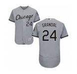 Men's White Sox #24 Yasmani Grandal Grey Flexbase Authentic Collection Stitched Baseball Jersey