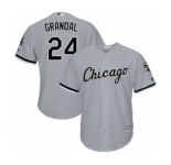 Men's White Sox #24 Yasmani Grandal Grey New Cool Base Stitched Baseball Jersey