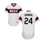 Men's White Sox #24 Yasmani Grandal White Flexbase Authentic Collection Alternate Home Stitched Baseball Jersey