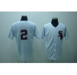 mlb chicago white sox #2 fox m&n white(black strip)