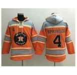Houston Astros #4 George Springer Orange Sawyer Hooded Sweatshirt MLB Hoodie