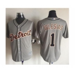 Men Detroit Tigers #1 Jose Iglesias Gary 2016 Official Cool Base Jersey