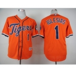 Men Detroit Tigers #1 Jose Iglesias Orange 2016 Official Cool Base Jersey