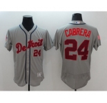 Men Detroit Tigers #24 Miguel Cabrera Gray Stars & Stripes 2016 Independence Day Flex Base Jersey