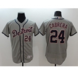 Men Detroit Tigers #24 Miguel Cabrera Majestic Gray Flexbase Authentic Collection Player Jersey