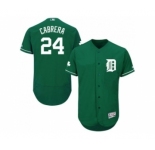 Men Detroit Tigers #24 Miguel Cabrera Majestic Green Flexbase Authentic Collection Player Jersey