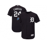 Men Detroit Tigers #24 Miguel Cabrera Majestic Navy 2018 Spring Training Flex Base Player Jersey