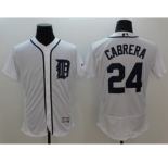 Men Detroit Tigers #24 Miguel Cabrera Majestic white Flexbase Authentic Collection Player Jersey