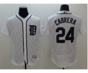 Men Detroit Tigers #24 Miguel Cabrera Majestic white Flexbase Authentic Collection Player Jersey