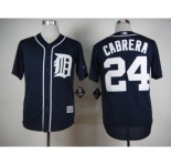 Men Detroit Tigers #24 Miguel Cabrera Navy Blue 2016 Official Cool Base Jersey