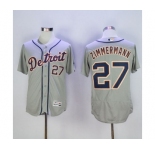 Men Detroit Tigers #27 Jordan Zimmermann Majestic Gray Flexbase Authentic Collection Player Jersey