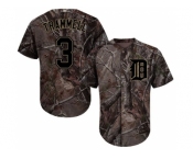 Men Detroit Tigers #3 Alan Trammell Camo Realtree Collection Cool Base Stitched MLB Jersey