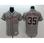 Men Detroit Tigers #35 Justin Verlander Majestic Gray Flexbase Authentic Collection Player Jersey
