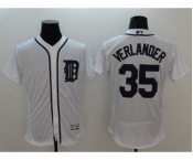 Men Detroit Tigers #35 Justin Verlander Majestic white Flexbase Authentic Collection Player Jersey
