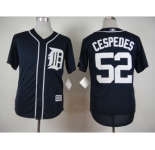 Men Detroit Tigers #52 Yoenis Cespedes Navy Blue 2016 Official Cool Base Jersey