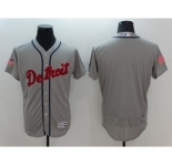 Men Detroit Tigers Blank Majestic Gray 2016 Independence Day Stars & Stripes Flex Base Team Jersey