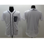 Men Detroit Tigers Blank Majestic white Flexbase Authentic Collection Player Jersey