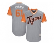 Men's 2017 Little League World Series Tigers #61 Shane Greene Shaner Gray Jersey