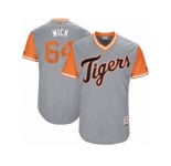 Men's 2017 Little League World Series Tigers Chad Bell #64 Wick Gray Jersey
