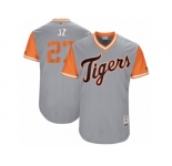 Men's 2017 Little League World Series Tigers Jordan Zimmermann #27 J Z Gray Jersey