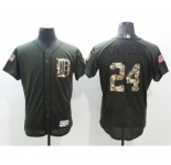 Men's Detroit Tigers #24 Miguel Cabrera Majestic Green Salute to Service Flexbase Authentic Collection Jersey