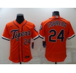 Men's Detroit Tigers #24 Miguel Cabrera Orange Stitched MLB Flex Base Nike Jersey