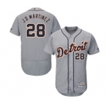 Men's Detroit Tigers #28 JD Martinez Majestic Gray Flexbase Authentic Collection Player Jersey