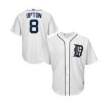 Men's Detroit Tigers #8 Justin Upton White Official Cool Base Player Jersey