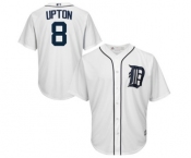 Men's Detroit Tigers #8 Justin Upton White Official Cool Base Player Jersey