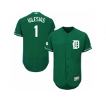 Men's Majestic Detroit Tigers #1 Jose Iglesias Green Celtic Flexbase Authentic Collection MLB Jersey