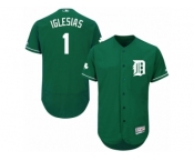 Men's Majestic Detroit Tigers #1 Jose Iglesias Green Celtic Flexbase Authentic Collection MLB Jersey