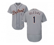 Men's Majestic Detroit Tigers #1 Jose Iglesias Grey Flexbase Authentic Collection MLB Jersey