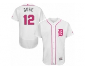 Men's Majestic Detroit Tigers #12 Anthony Gose Authentic White 2016 Mother's Day Fashion Flex Base MLB Jersey