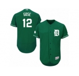 Men's Majestic Detroit Tigers #12 Anthony Gose Green Celtic Flexbase Authentic Collection MLB Jersey